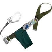 TSUYORON 胴ベルト型墜落制止用器具(巻取タイプ)ロック機構付き 2WAYリトラ 深緑 Mサイズ 幅50MM×長さ1200MM TB-TRN-599-OD-M-JAN-BP