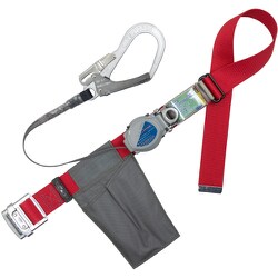 TSUYORON 胴ベルト型墜落制止用器具（巻取タイプ）ロック機構付き 2WAYリトラ 赤 Lサイズ 幅50MM×長さ1400MM TB-TRN-599-R-L-JAN-BP