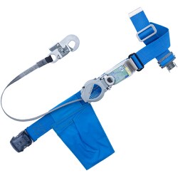 TSUYORON 胴ベルト型墜落制止用器具（巻取タイプ）ロック機構付き 2WAYリトラ 青 Lサイズ 幅50MM×長さ1400MM ワンタッチバックル仕様 TB-TRN-OT551-BL4-L-JAN-BX