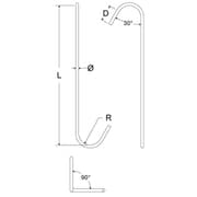 IWATA スタンダードフック 鉄(R曲げ)(100本入) 060X1.590RX2-P