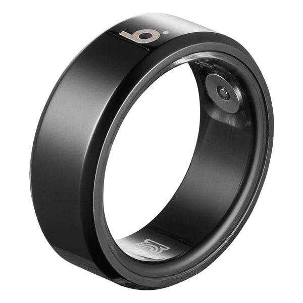 スマートリング b.ring（ブリング） 7 size（17.4mm） ステンレススチール 充電式 IP68 健康・睡眠管理 Stainless steel Black B073SBKRNG