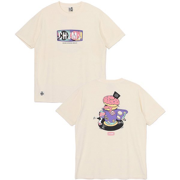 チャムスレコード＆ドーナツTシャツ メンズ カットソー White（W001） Mサイズ CH01-2530