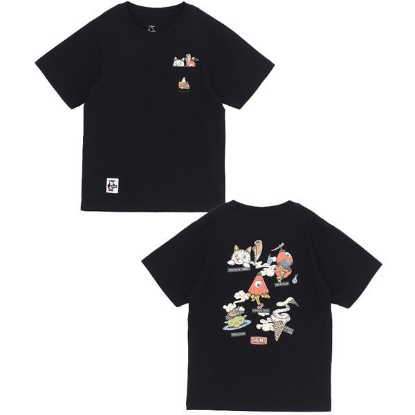 キッズアンチバグフードヨーカイポケットTシャツ キッズ トップス 半袖 Black（K001） Lサイズ CH21-1362