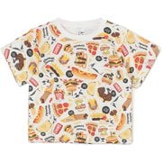 ベビーパターンドTシャツ キッズ トップス 半袖 Fast Food(Z351) 70サイズ CH21-1377