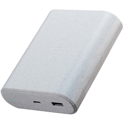 モバイルバッテリー 9000mAh ナトリウムイオン電池搭載 PD 45W 入出力（USB-C×1）/出力（USB-A×1） USB-C to Cケーブル（0.1m）付属 ライトグレー DE-C55L-9000LGY