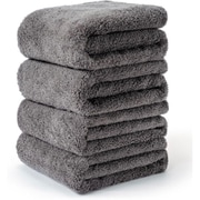 極細無撚糸フェイスタオル 4枚セット スリムバス SIZE ダークグレー 34×120×4P JABMFEG2W04