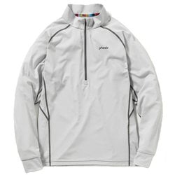 ハーフジップ長袖Tシャツ メンズ カットソー GRAY Lサイズ POM25LS11
