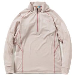 ハーフジップ長袖Tシャツ レディース カットソー PINK Mサイズ POW25LS31