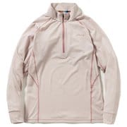 ハーフジップ長袖Tシャツ レディース カットソー PINK Lサイズ POW25LS31