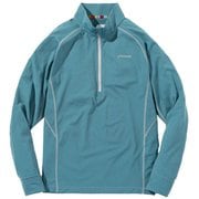 ハーフジップ長袖Tシャツ レディース カットソー PALE GREEN Sサイズ POW25LS31
