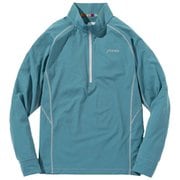 ハーフジップ長袖Tシャツ レディース カットソー PALE GREEN Mサイズ POW25LS31