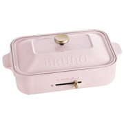 コンパクトホットプレート 角型 ヒーター式 平面プレート/たこ焼きプレート サーモスタット付き 無段階温度調節機能付き 限定 BOE021-MOMOIRO