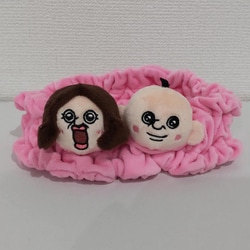 6057 パンパンくんの日常 ヘアバンド パンパンくん＆オクジ / ピンク
