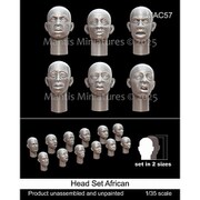 MAC57 1/35 アフリカ系ヘッドセット 6種類 2サイズ 12個入 [プラモデル用パーツ]