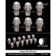 MAC58 1/35 WWII ドイツ 偽装付ヘルメットのヘッドセット 6種類 2サイズ 12個入 [プラモデル用パーツ]