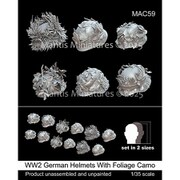 MAC59 1/35 WWII ドイツ 枝葉の偽装付ヘルメットセット 6種類 2サイズ 12個入 [プラモデル用パーツ]