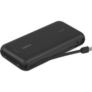 モバイルバッテリー PD30W PowerBank 20000mAh ケーブル内蔵 ブラック BPB024FQBK