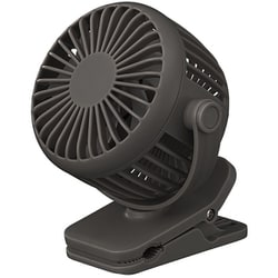 クリップファン 3段階風量調節 USB-C充電 羽根径6cm 2WAY（クリップ・卓上） 360度角度調節可能 チャコールグレー KFF-0658/H