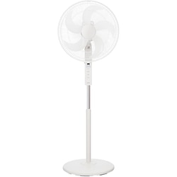 フロア扇風機 ACモーター搭載 40cm 5枚羽根 風量調節4段階 左右自動首振り リモコン付き ホワイト KLF-4051/W