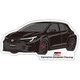 TGRC-A163-01 [ダイカットステッカー GR COROLLA（黒） 2枚セット]
