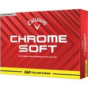 CHROME SOFT 360 YELLOW STRIPE 3ピース ホワイト 2025年モデル [ゴルフボール 1ダース 12球入り]