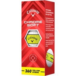 CHROME SOFT 360 YELLOW STRIPE 3ピース ホワイト 2025年モデル [ゴルフボール 1スリーブ 3球入り]