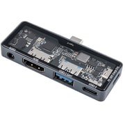 PD対応 USB Type-C スケルトン ドッキングステーション(3.5mm 4極付き) UD-C11GY