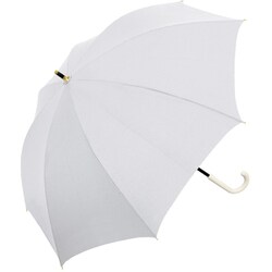 長傘 婦人用 晴雨兼用 くすみカラー×ブラックコーティング 50cm 手開き式 UVカット加工 遮熱効果 ライトグレー 126600