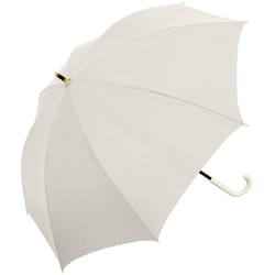 長傘 婦人用 晴雨兼用 くすみカラー×ブラックコーティング 50cm 手開き式 UVカット加工 遮熱効果 グレーベージュ 126601