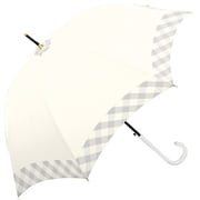長傘 婦人用 晴雨兼用 プレーンチェック 58cm ジャンプ式 UVカット加工 遮熱効果 グレー 127076