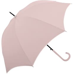 長傘 婦人用 晴雨兼用 くすみカラー晴雨兼用婦人長傘 60cm ジャンプ式 UVカット加工 遮熱効果 ダークピンク 127837