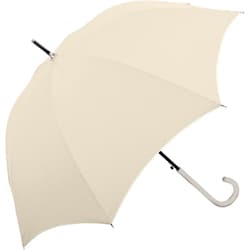 長傘 婦人用 晴雨兼用 くすみカラー晴雨兼用婦人長傘 60cm ジャンプ式 UVカット加工 遮熱効果 ライトベージュ 127838