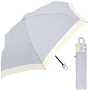 折りたたみ傘 晴雨兼用 婦人カラビナ付き手元折傘 バイカラー 55cm UVカット加工 ブルーグレー 127088