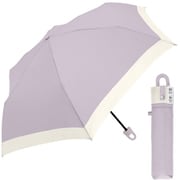 折りたたみ傘 晴雨兼用 婦人カラビナ付き手元折傘 バイカラー 55cm UVカット加工 パープルグレー 127090