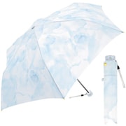 折りたたみ傘 晴雨兼用 ミルキートーンアンブレラ シアーカラー折傘 55cm UVカット加工 ライトブルー 127085