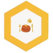 箔押しメッセージカード 【ROKKAKU】 ごほうびスイーツシリーズ 「パンケーキ」 1枚入 R0032401