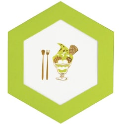 箔押しメッセージカード 【ROKKAKU】 ごほうびスイーツシリーズ 「抹茶パフェ」 1枚入 R0032403