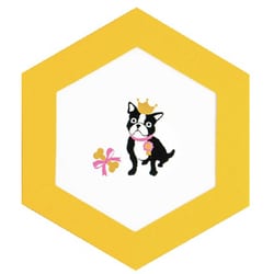 箔押しメッセージカード 【ROKKAKU】 DOG'S Party！シリーズ 「フレンチブルドック」 1枚入 R0102403