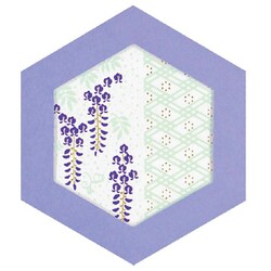 箔押しメッセージカード 【ROKKAKU】 やまとなでしこシリーズ 「藤」 1枚入 R0112406