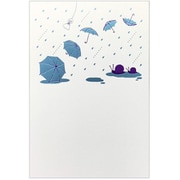 箔押しポストカード 【ROKKAKU】 こよみシリーズ季節はがき 「6月雨ふり」 1枚入 SPS556
