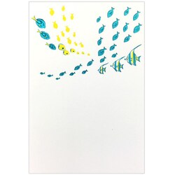 箔押しポストカード 【ROKKAKU】 こよみシリーズ季節はがき 「8月サマーフィッシュ」 1枚入 SPS558