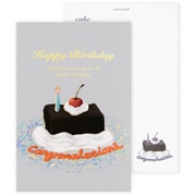 箔押しバースデーカード 【ROKKAKU】 ケーキ 「チョコ」 1枚入 R0062306