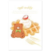 箔押しポストカード 【ROKKAKU】 cafe teddyシリーズ 「ワッフル」 1枚入 R0012302