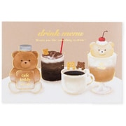箔押しポストカード 【ROKKAKU】 cafe teddyシリーズ 「ドリンク」 1枚入 R0012303