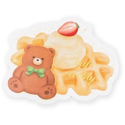 箔押しステッカー 【ROKKAKU】 cafe teddyシリーズ 「ワッフル」 1枚入 R0022302