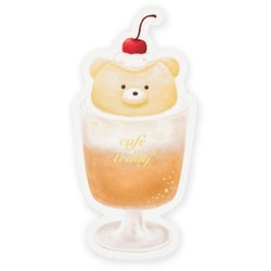 箔押しステッカー 【ROKKAKU】 cafe teddyシリーズ 「フロート」 1枚入 R0022305