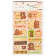 箔押しシートシール 【ROKKAKU】 cafe teddyシリーズ 「ウユココ」 1枚入 R0022402