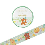 箔押しマスキングテープ 【ROKKAKU】 cafe teddyシリーズ 「パーティ」 1個入 R0032303