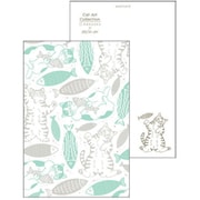 箔押しポストカード 【ROKKAKU】 Cat Art Collectionシリーズ 「fish」 1枚入 R0052501