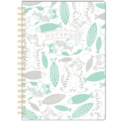 箔押しB6リングノート 【ROKKAKU】 Cat Art Collectionシリーズ 「fish」 1冊入 R0062501